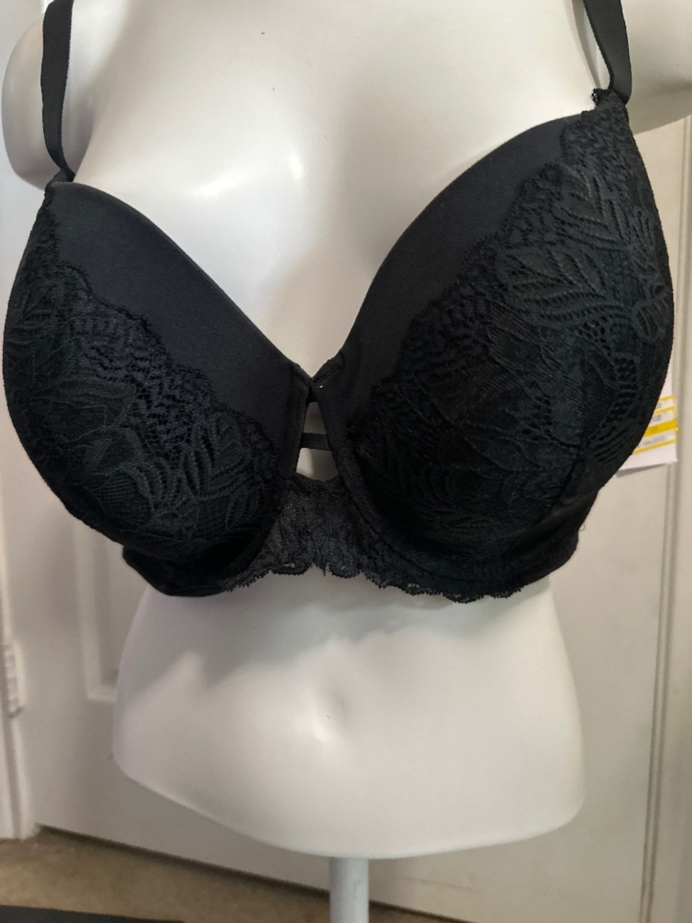 Auden Lightly Lined Balconette Coverage Underwire Bra - Black Lace 42C NWT